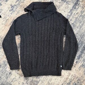 Guess Charcoal Turtleneck Sweater with Ribbed Design